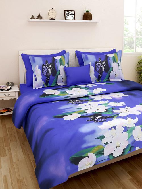 printed double bedsheet with 2 pillow covers - 9651251 - Very Small Image - 1