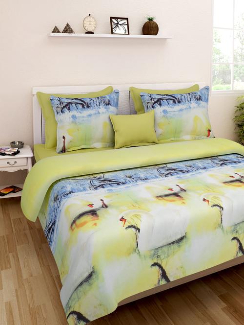 printed double bedsheet with 2 pillow covers - 9651252 - Very Small Image - 1