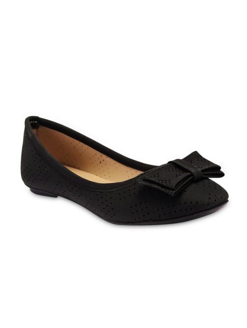 black suede ballerinas with cutwork - 9651443 - Very Small Image - 1