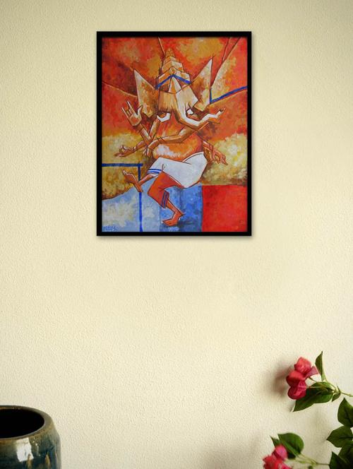dancing lord ganesha framed poster - 965227 - Very Small Image - 1