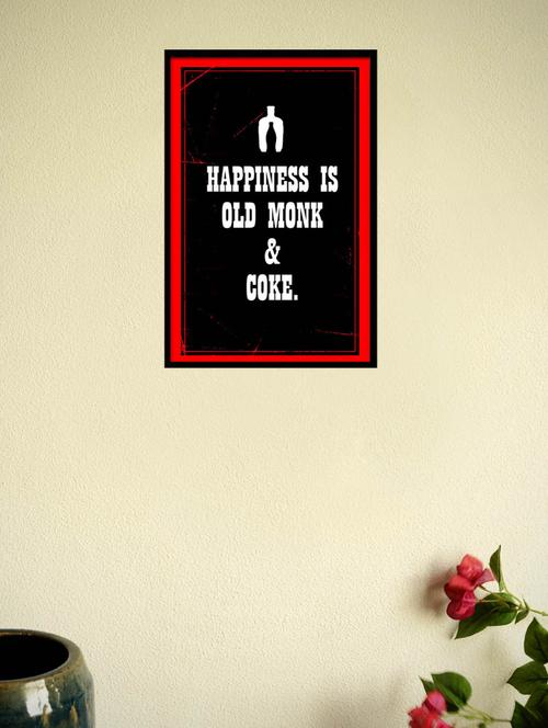 happiness is old monk and coke framed poster - 965269 - Very Small Image - 1