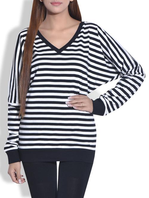 monochromatic striped cotton knit top - 9652864 - Very Small Image - 1