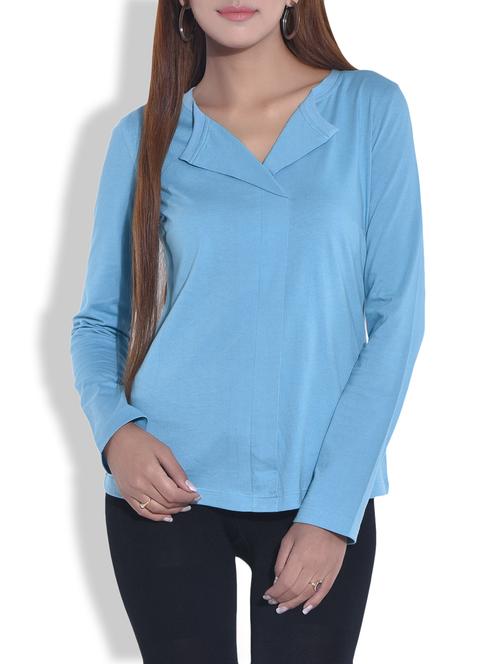 lapel neck long sleeved top - 9652866 - Very Small Image - 1