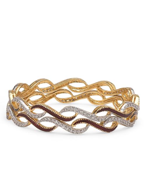 gold crystal embellished bangles set of 2 - 9653626 - Very Small Image - 1
