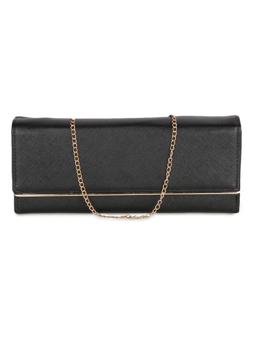 solid black leatherette clutch - 9653847 - Very Small Image - 1