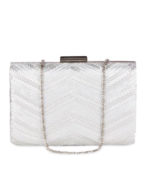 silver leatherette embellished box clutch - 9653867 - Very Small Image - 1