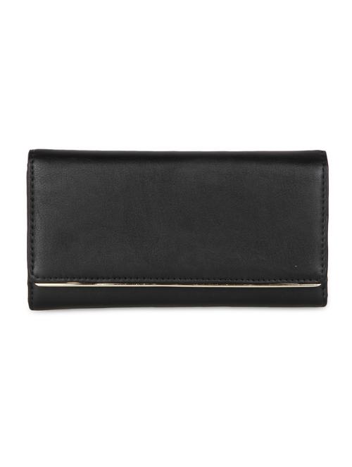 solid black leatherette clutch - 9653923 - Very Small Image - 1