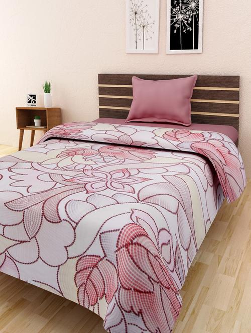 multicolored floral printed cotton quilt - 9653973 - Very Small Image - 1