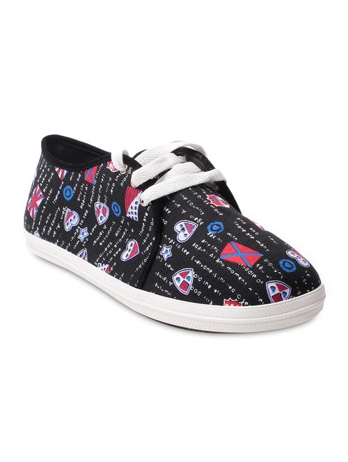 Black printed canvas sneakers - 9656208 - Very Small Image - 1
