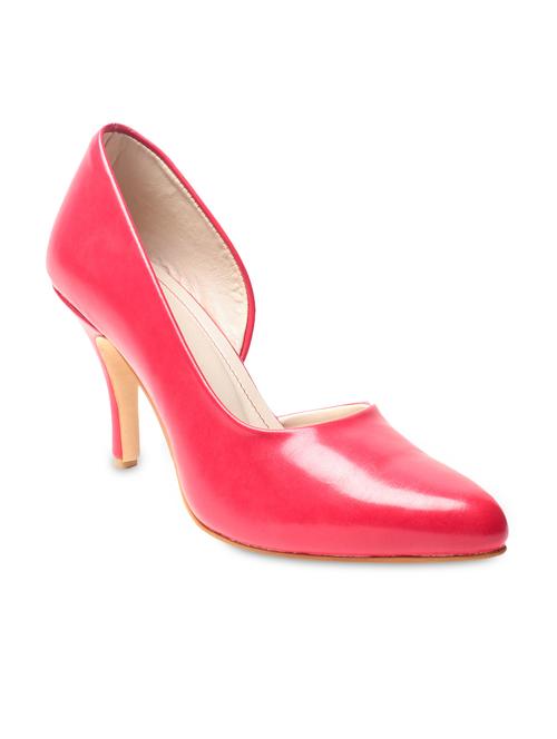 bright red plain pointed-toe kitten heel pumps - 9656245 - Very Small Image - 1