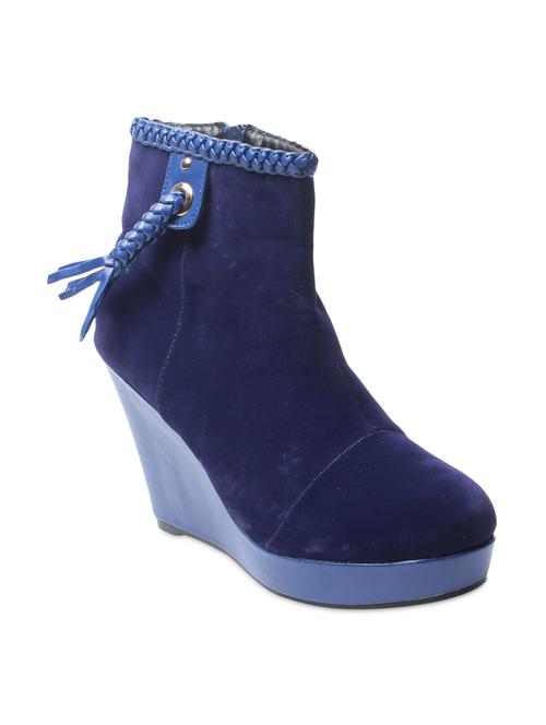 blue leatherette wedges - 9656322 - Very Small Image - 1