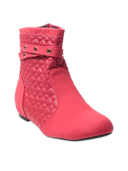 Red Quilted Round Toed Boots - 9656383 - Very Small Image - 1