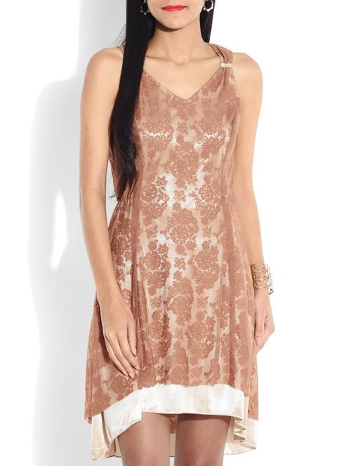 beige laced dress - 9656794 - Very Small Image - 1
