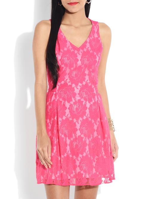 pink laced dress - 9656796 - Very Small Image - 1