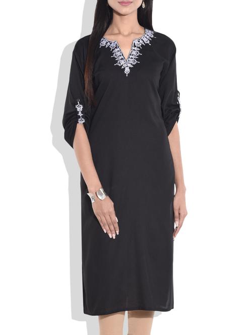 olive green rayon kurti - 9657146 - Very Small Image - 1