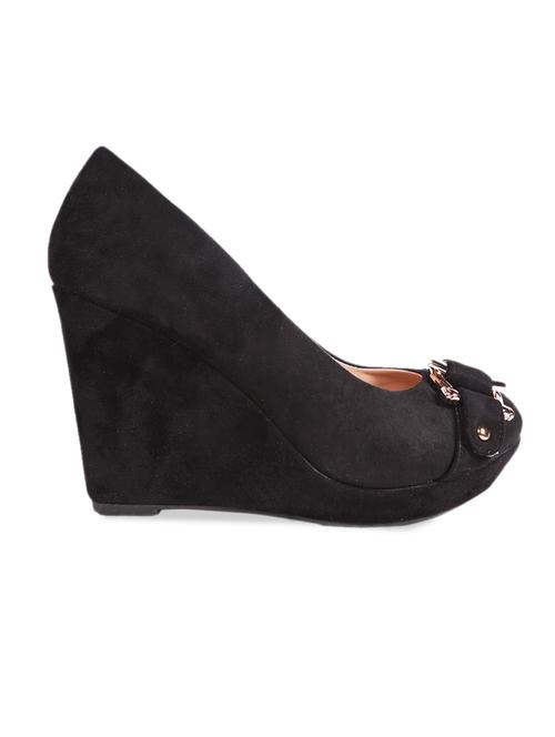 black buckled suede wedges - 9657805 - Very Small Image - 1