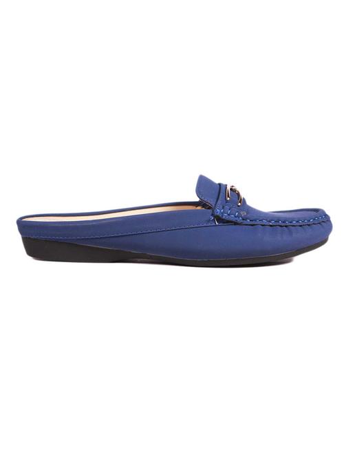royal blue embellished faux leather loafers - 9657827 - Very Small Image - 1