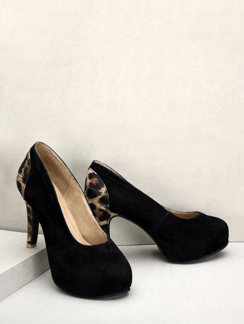 black animal print suede pumps - 9658861 - Very Small Image - 1