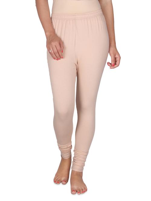 off white cotton lycra full length leggings - 966009 - Very Small Image - 1