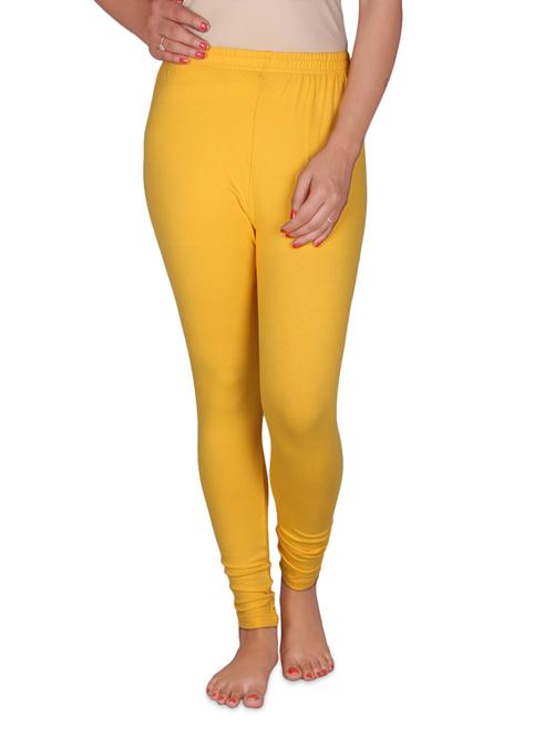 yellow cotton lycra leggings - 966032 - Very Small Image - 1