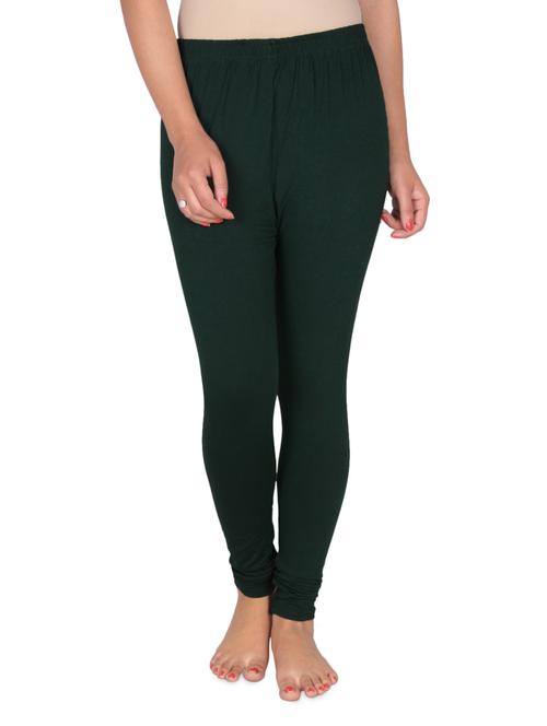 dark green cotton lycra leggings - 966042 - Very Small Image - 1