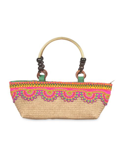 pink bamboo handbag - 9660774 - Very Small Image - 1
