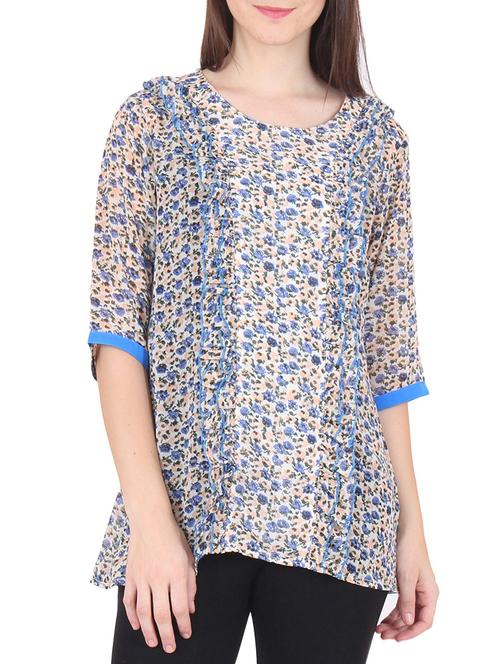 multicolored georgette printed top - 9662939 - Very Small Image - 1