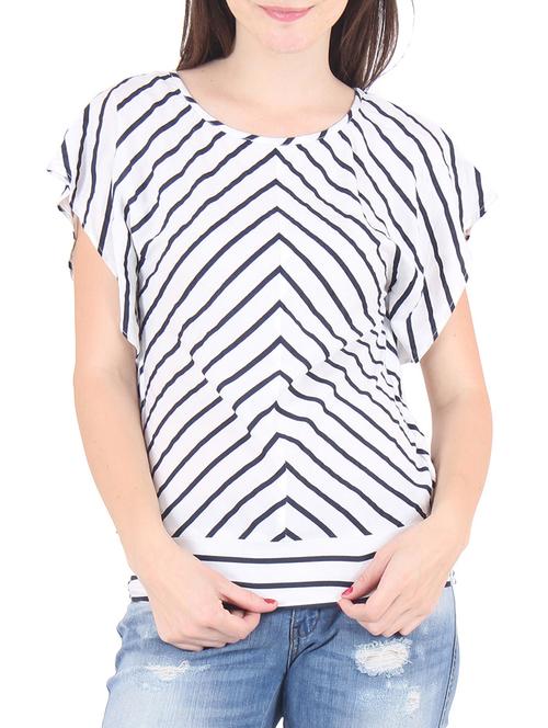 white rayon printed top - 9662944 - Very Small Image - 1