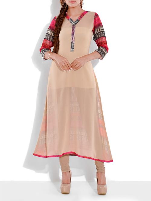 multicolored flared a line long kurta - 9666421 - Very Small Image - 1