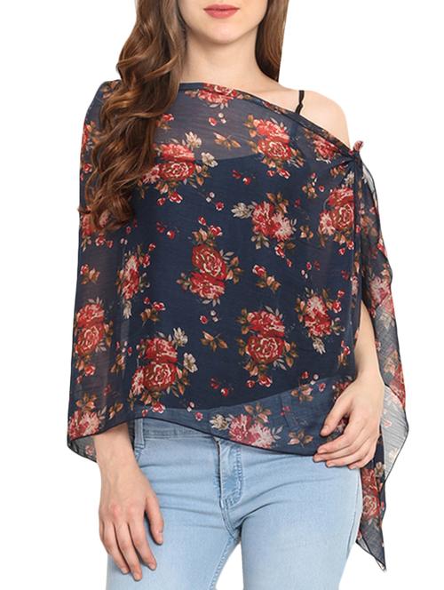 blue printed scarf - 9667355 - Very Small Image - 1
