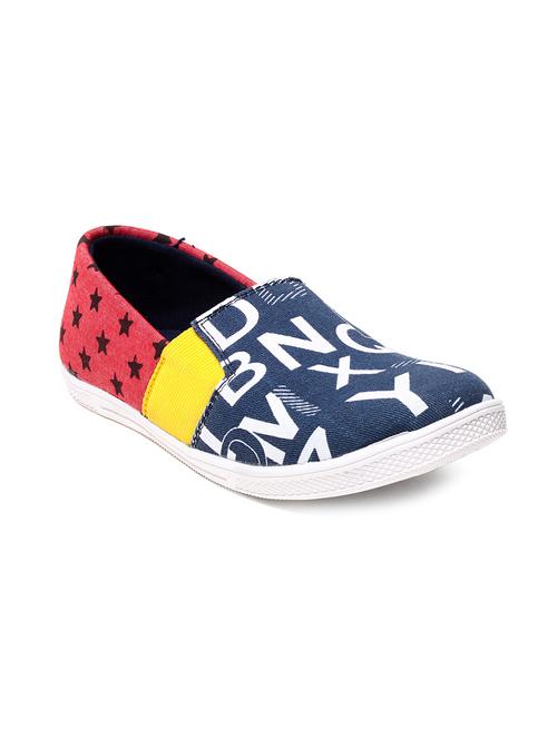 Blue Printed Canvas Sneakers - 9667457 - Very Small Image - 1
