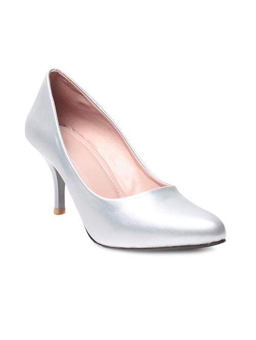 silver faux leather stilettos - 9667523 - Very Small Image - 1