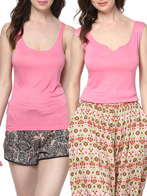 set of 2 solid pink viscose tops - 9670657 - Very Small Image - 1