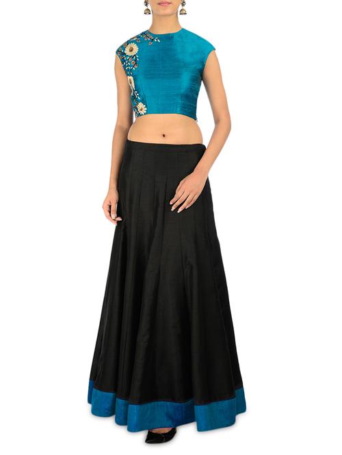 teal sequined raw silk blouse - 9672332 - Very Small Image - 1