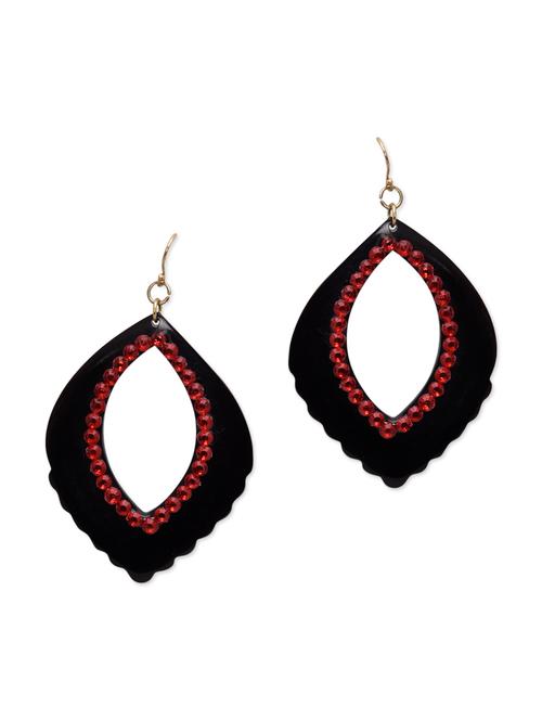 black crystal embellished drop earrings - 9675243 - Very Small Image - 1
