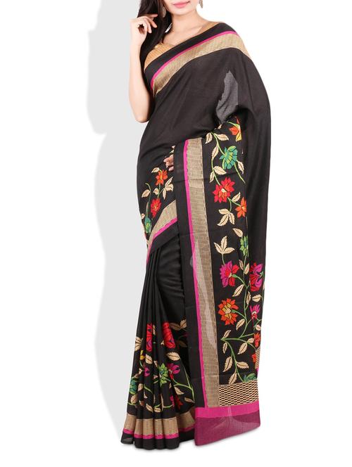 black jacquard art silk saree - 9675577 - Very Small Image - 1