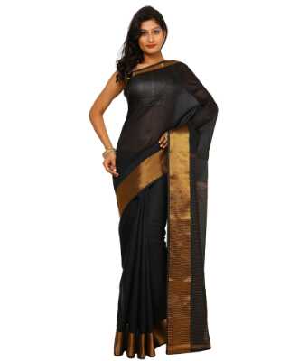 kataan bazaar black color banarasi art silk saree - 9676716 - Very Small Image - 1