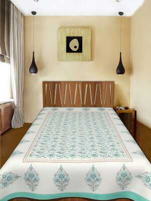 cotton sanganari printed single bedsheet - 9678026 - Very Small Image - 1