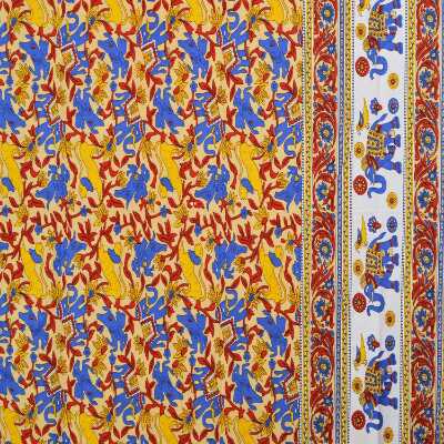 cotton jaipuri king size double bedsheet with 2 pillow cover - 9678151 - Very Small Image - 1