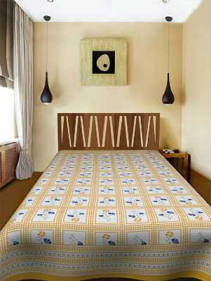 cotton sanganari printed single bedsheets. - 9678335 - Very Small Image - 1