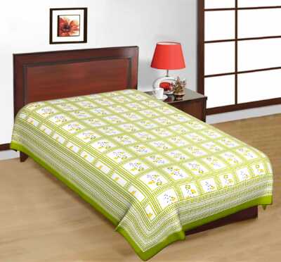 cotton sanganari printed single bedsheets. - 9678439 - Very Small Image - 1