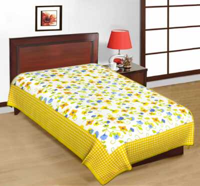 cotton sanganari printed single bedsheets. - 9678442 - Very Small Image - 1