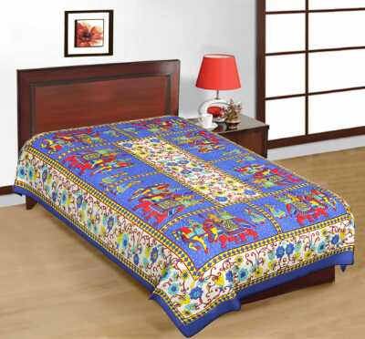 cotton sanganari printed single bedsheets. - 9678456 - Very Small Image - 1