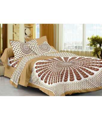 cotton jaipuri king size double bedsheet with 2 pillow cover - 9678790 - Very Small Image - 1