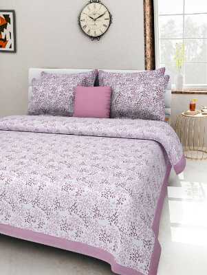 cotton jaipuri king size double bedsheet with 2 pillow cover - 9679497 - Very Small Image - 1