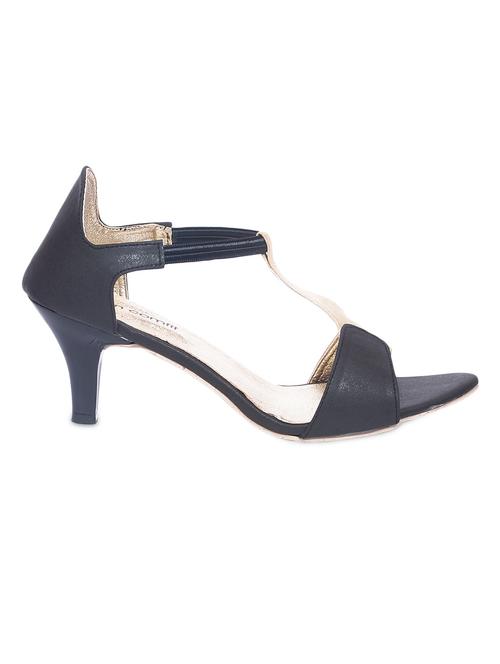 black leatherette heel sandals - 9679642 - Very Small Image - 1
