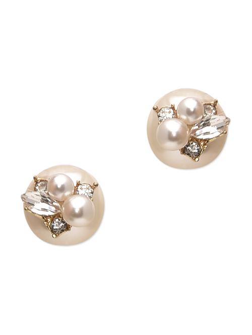 pearl and rhinestone double sided earrings - 9681522 - Very Small Image - 1