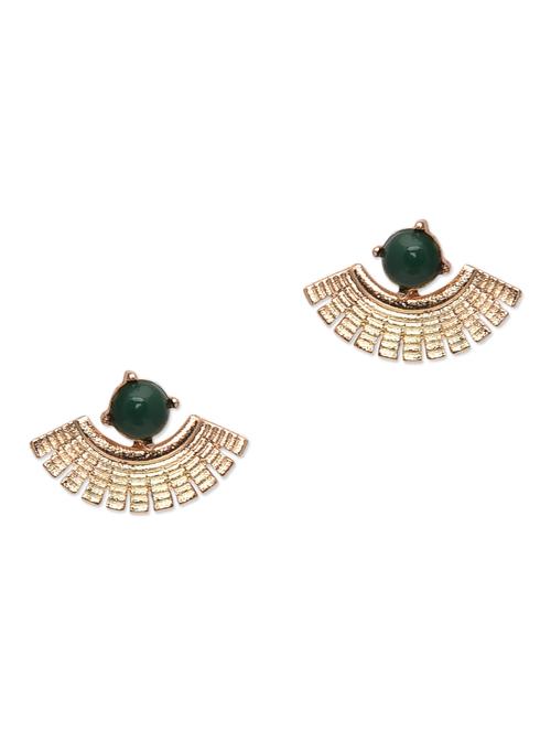 black gemstone and gold ear jacket - 9681525 - Very Small Image - 1