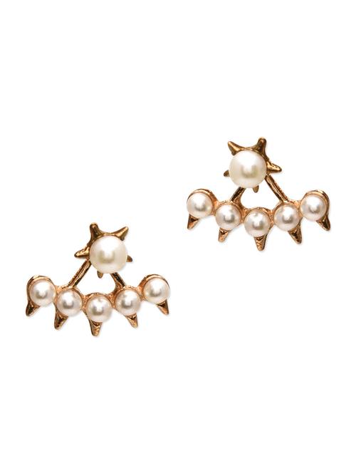 white pearl gold ear jacket - 9681528 - Very Small Image - 1