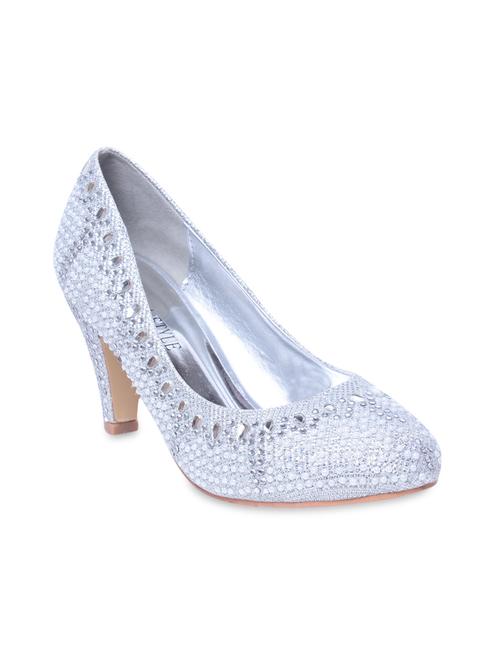 silver embellished leatherette pumps - 9681904 - Very Small Image - 1